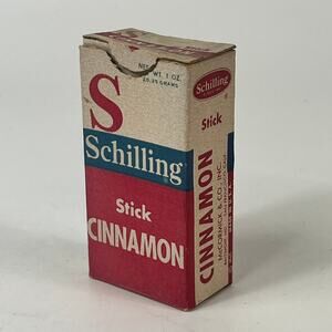 Vintage Box McCormick Stick Cinnamon Schilling 1950s MCM Retro Prop Decor